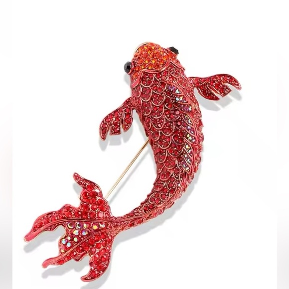Betsey Johnson Elegant Red Fish Brooch - Picture 3 of 12